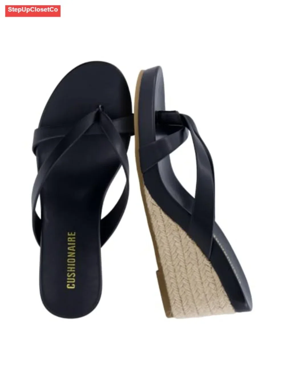 Women's Espadrille Wedge Sandals Thong Platform Flip Flops Cross Strap Slip On